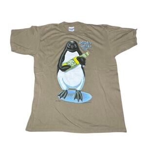 Vintage Bud Ice Beer promo shirt Penguin Dooby dooby doo L